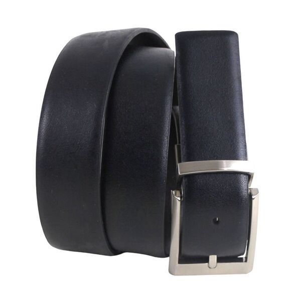Calvin Klein BLACK BROWN REAL LEATHER 1 1/4"Wd REVERS CASUAL DRESS BELT 34 (t23 - Picture 2 of 16